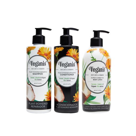 Combo Kit Shampoo + Acondicionador + Crema Corporal Coco y Calendula Veganis