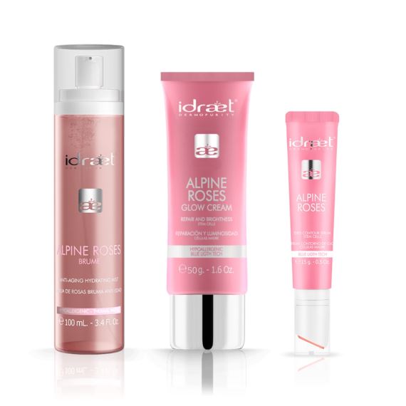 Kit Facial Bruma + Crema + Contorno de Ojos Alpine Roses Idraet