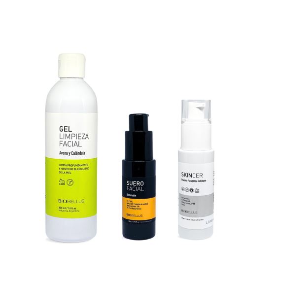 Combo Kit Rutina Facial Diaria Iluminadora Todo Tipo de Piel Biobellus