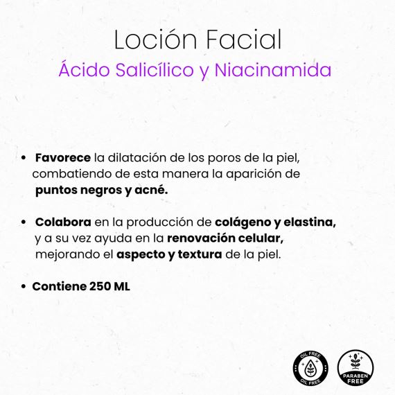 Loción Facial Piel Grasa Acido Salicilico 250 ml Libra