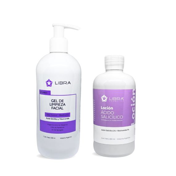 Combo Kit Facial Gel de Limpieza + Locion Salicilico Piel Grasa Libra