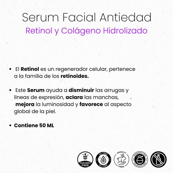 Serum Booster Facial Retinol Antiedad Colageno 50 ml Libra