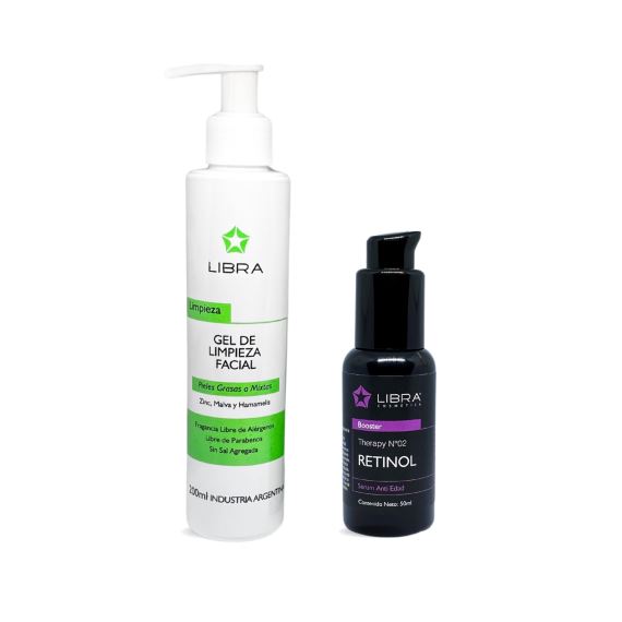 Combo Kit Rutina Facial Diaria Retinol Piel Mixta Libra