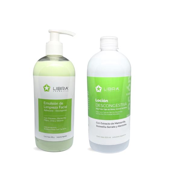 Emulsion + Locion Facial Descongestiva Piel Sensible Libra