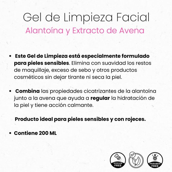 Gel de Limpieza Facial Piel Sensible Avena 200 ml Libra