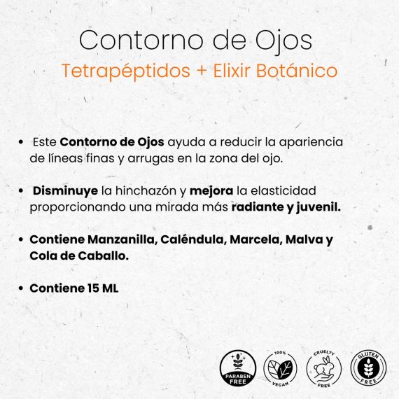 Contorno de Ojos Tetrapeptidos Descongestivo 15 ml Veganis