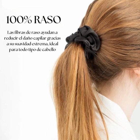 Scrunchies Colitas de Pelo Raso Tipo Satén Antifrizz X2 Unidades