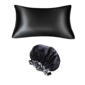 Combo Funda de Almohada + Gorro Para Dormir Raso Antifrizz