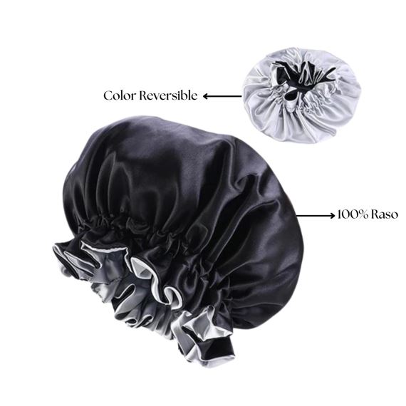 Gorro de Raso Tipo Satén Antifrizz Dormir Reversible X2 Unidades