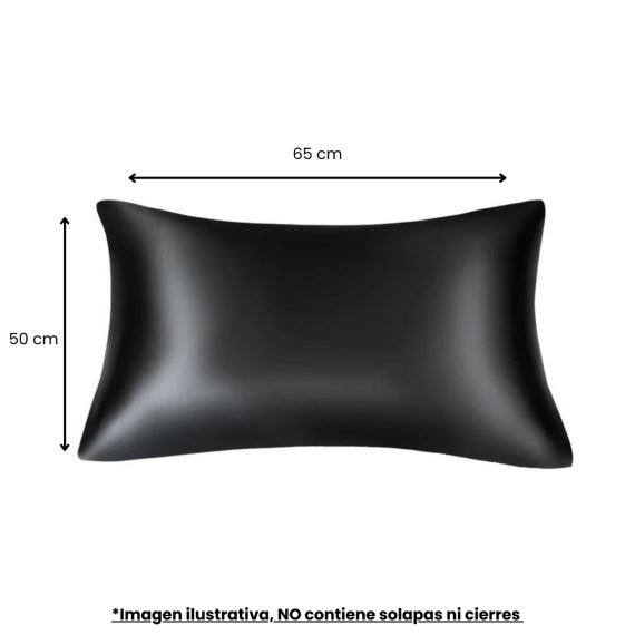 Funda de Almohada Raso Tipo Satén Antifrizz 65x50 cm X2 Unidades