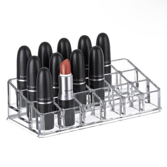 Organizador Maquillaje Labial Cosmeticos 18 Espacios Acrilico