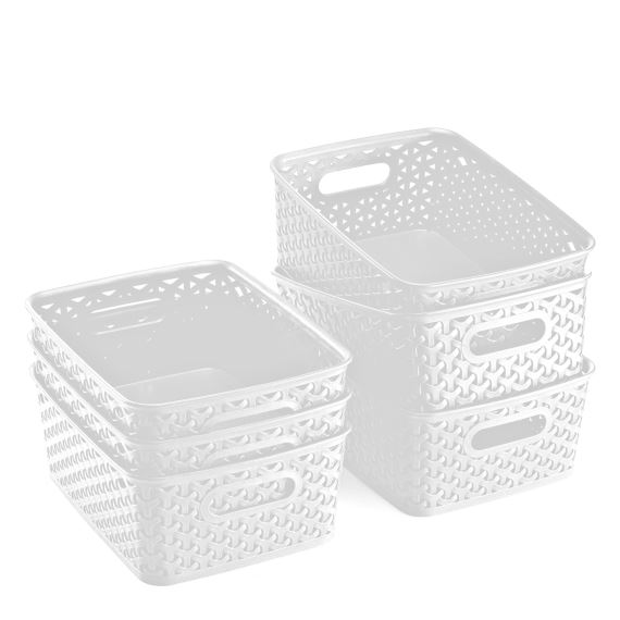 Caja Organizadora Plastica C/Tapa Multiuso Chica Blanca PVC