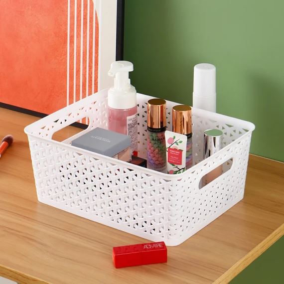 Caja Organizadora Plastica C/Tapa Multiuso Chica Blanca PVC