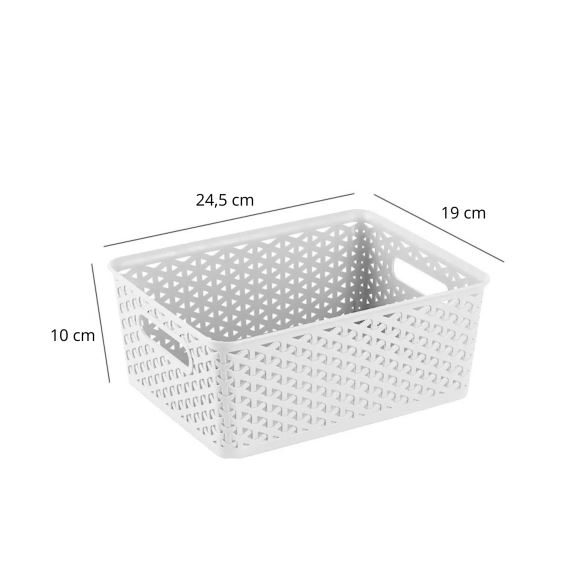 Caja Organizadora Plastica C/Tapa Multiuso Chica Blanca PVC