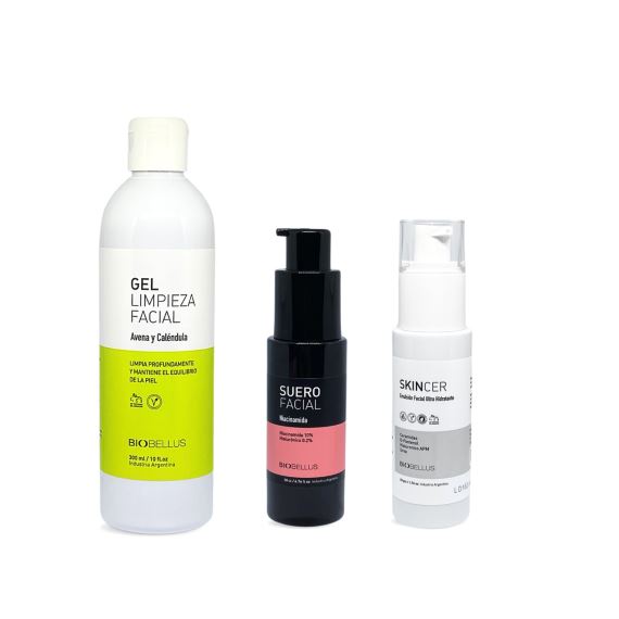 Combo Kit Rutina Facial Diaria Niacinamida Todo Tipo de Piel Biobellus