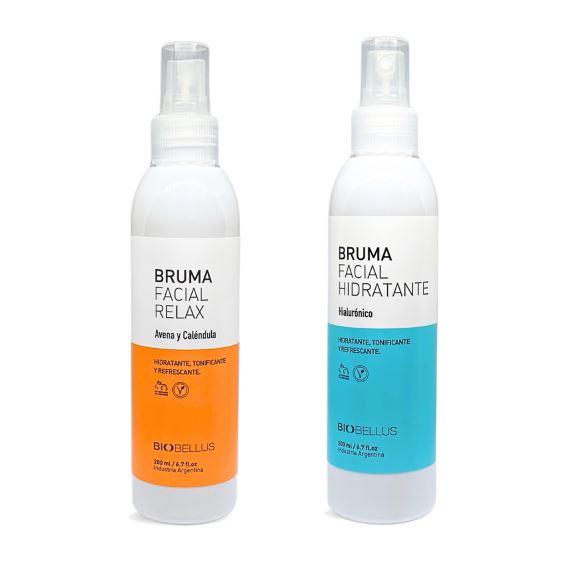 Pack Brumas Faciales Avena y Calendula + Acido Hialuronico 200 ml Biobellus