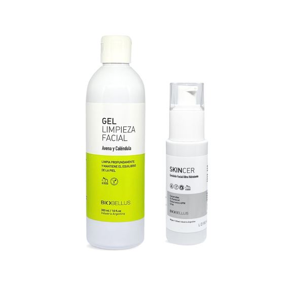 Pack Gel de Limpieza Facial + Emulsion Ultra Hidratante Skincer Biobellus