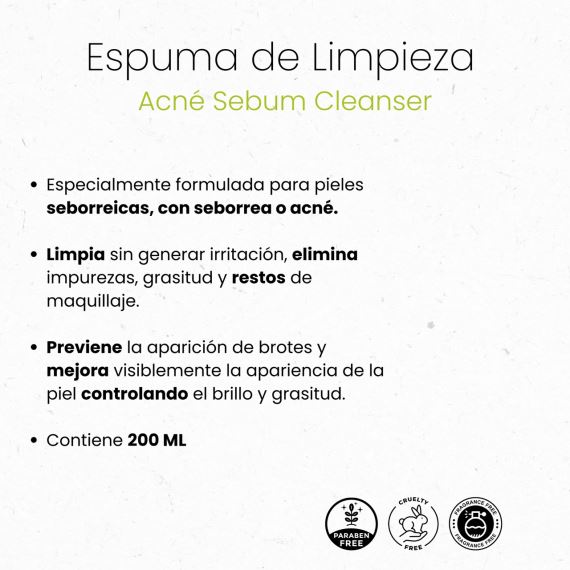 Pack Espuma de Limpieza Facial + Locion Acne Sebum Idraet