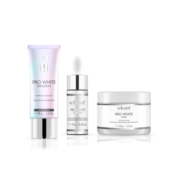 Combo Kit Mascara + Serum + Emulsion Facial Pro White Idraet