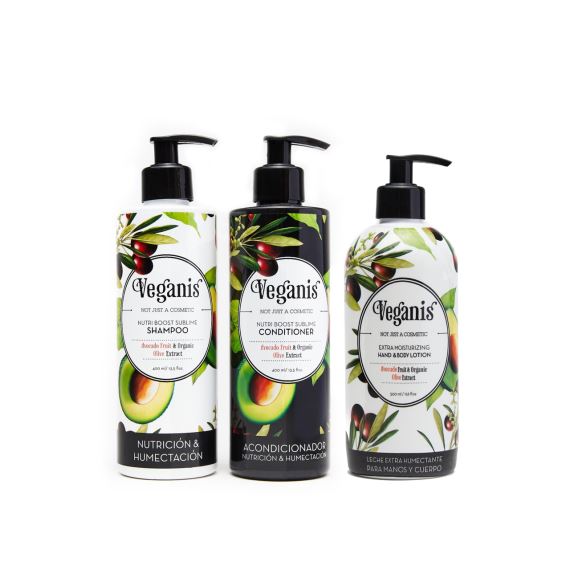 Combo Kit Shampoo + Acondicionador + Crema Corporal Palta y Oliva Veganis